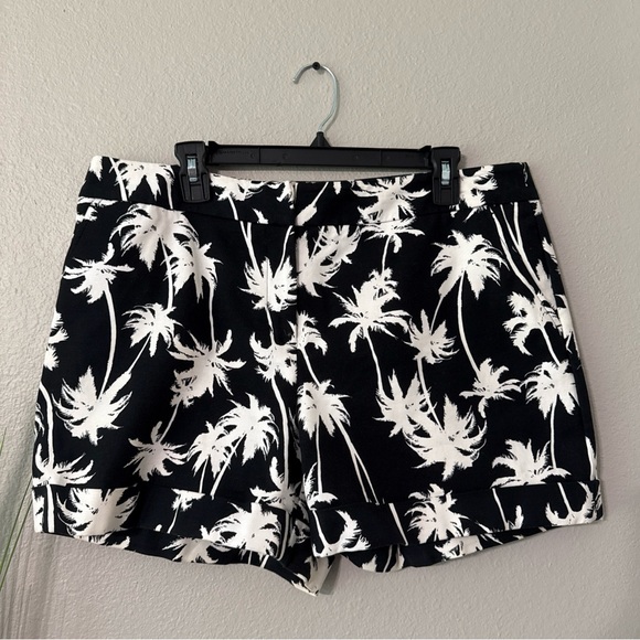 B5/1 Apt.9 Black/white tropical tree print shorts with pockets size 14 - Picture 1 of 8